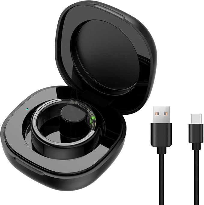 Yosoo Health Gear Smart Rings Charging Case,Portable Charger Box and Smart Rings with Magnetic Charging Port,for R02 R03 R06 R11M R8 H01 R02 SR05,200mAh Battery 10 Times in 1H