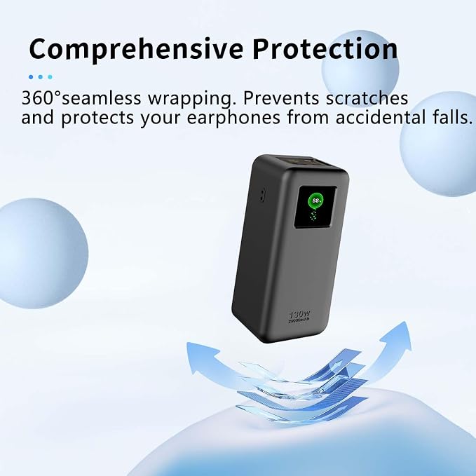 Case for UGREEN Nexode Power Bank 20000mAh 130W,NOUKAJU Silicone Protective Case,Drop-Proof,Scratch-Proof,Shock-Proof,Protective Cover for UGREEN 20000mAh 130W Power Bank(Black)