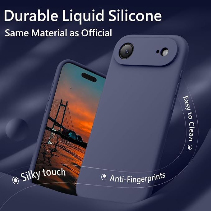 FireNova Magnetic for iPhone Air Case, Compatible with MagSafe, [Integrated Silicone Camera Control Button] [Camera Protection] Microfiber Lining Phone Case for iPhone 17 Air, 6.5", Navy Blue