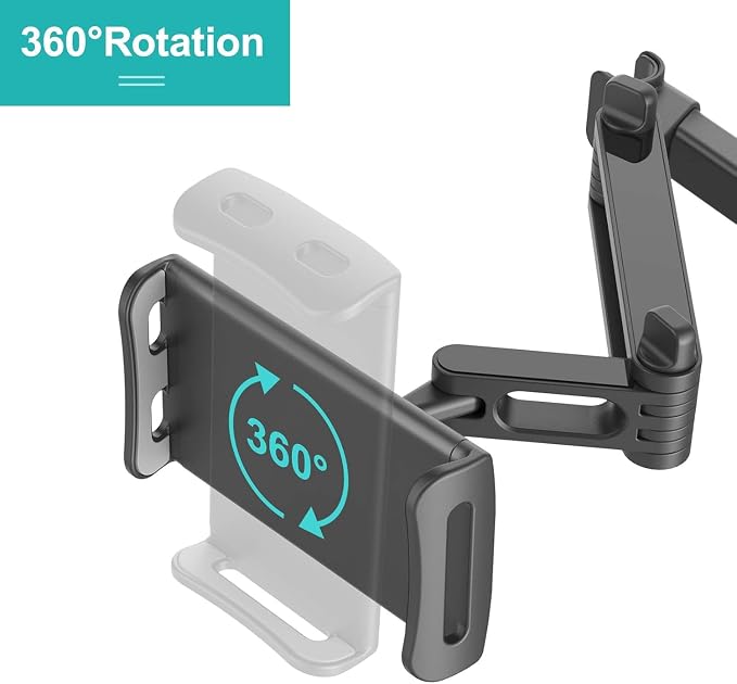 Car Headrest Mount, Tablet Headrest Holder, Car Backseat Seat Mount Holder Universal 360° Rotating Adjustable for 6"-10.5" Tablet iPad iPad Air iPad mini,Samsung Galaxy