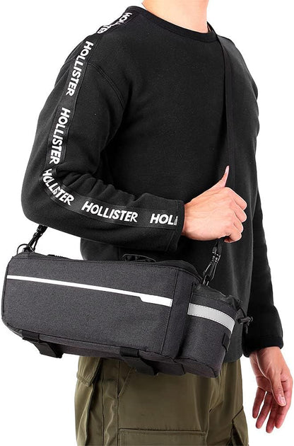 ZIMFANQI Bike Rear Rack Bag 10L Insulated Bike Trunk Cooler Bag Reflective Bicycle Rear Seat Cargo Bag Water Resistant Bike Panniers Bag Cycling Luggage Bag Shoulder Bag with Silicone Phone Holder