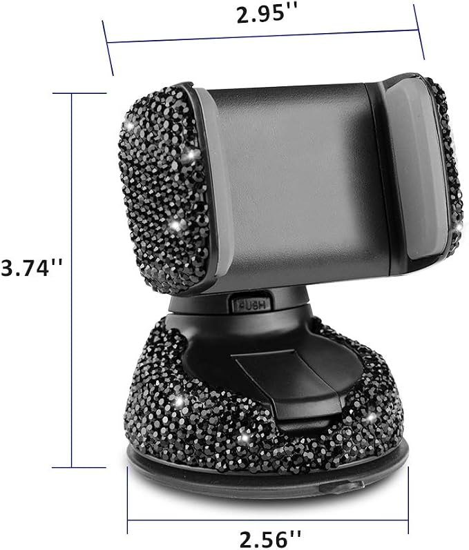 eing Car Phone Mount Bling Crystal Cell Phone Holder with One More Air Vent Base,Universal Universal Phone Car Air Vent Mount Holder Cradle for Dashboard,Windshield and Air Vent,Black