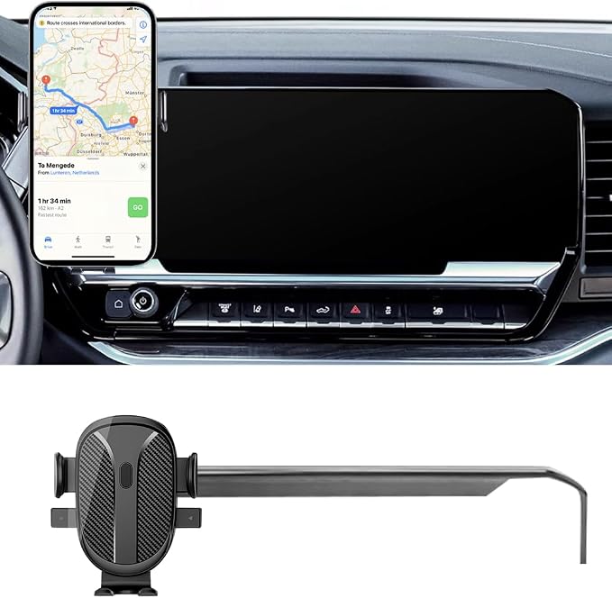 Car Phone Holder for Chevy Silverado/GMC Sierra 1500/2500/3500 Accessories 2022 2023 2024 2025 Custom Dash Mount Cell Phone Holder for Most Smartphones One-Hand Operation(with 13.4inch Screen)