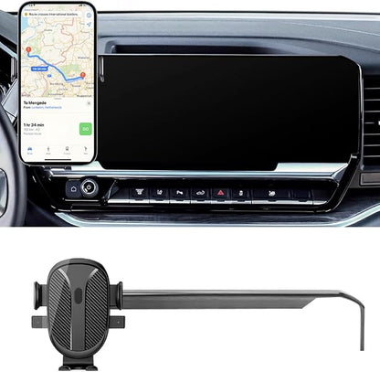 Car Phone Holder for Chevy Silverado/GMC Sierra 1500/2500/3500 Accessories 2022 2023 2024 2025 Custom Dash Mount Cell Phone Holder for Most Smartphones One-Hand Operation(with 13.4inch Screen)