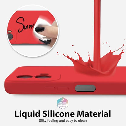 oakxco for Motorola Moto G Power 5G 2024 Phone Case Liquid Silicone, Thin Slim Soft Rubber Gel TPU Plain Simple Cover for Women Girl Cute, Matte Solid Color, Red
