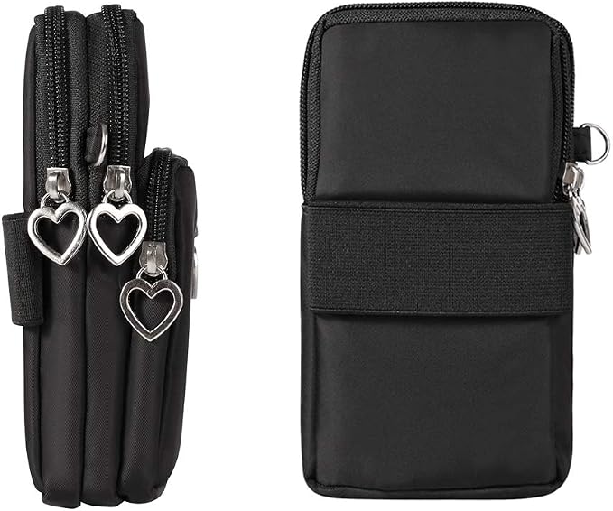 Women Nylon Cell Phone Purse Travel Crossbody Bag Wristband Sport Armband Wallet for Galaxy S10 Plus S9 Plus A50 A7 J7 Star J7 J7 Pro J4, Moto G7 Z4 Z3 G6 E5 Play, HTC U12+, OnePlus 9 (2 Pcs, Blue)