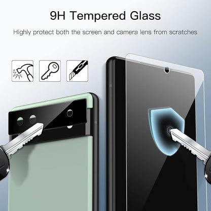 JETech Screen Protector for Google Pixel 6a, 2+2 Pack | with Camera Lens Protector, HD Clear Tempered Glass, Anti-Scratch Protection, Easy Installation Tool