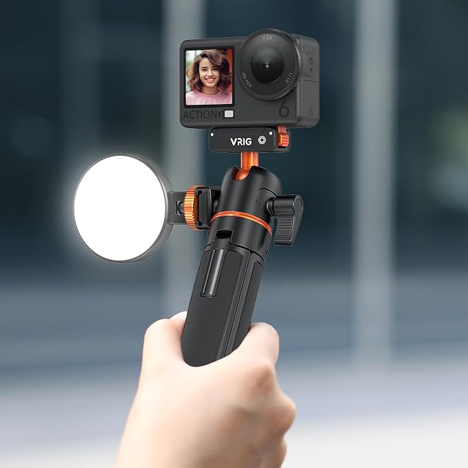 VRIG Osmo Action 6 21.3" Mini Camera Tripod for DJI Osmo Nano,360° Extendable Selfie Stick Holder with Magnetic Quick Release Mount Adapter for DJI OSMO Action 6,OSMO Nano