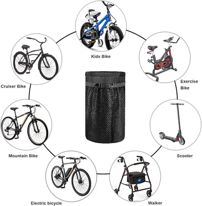 Caudblor Bike Water Bottle Holder Bag for Kid Adult, Insulated Bicycle Coffee Cup Holders with Phone Storage, Black Handlebar Drink/Beverage Container for Walker/Cruiser/Exercise/Mountain Bike