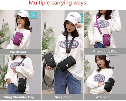 Crossover Body Bag Armband for LG Wing K51 V60 / Samsung Galaxy S22 Plus S21+ S20+ / Moto E, One 5G, G100, G Fast Power Stylus Play OnePlus Nord N10 Small Cute Cell Phone Purse Wallet Pouch (Blue)