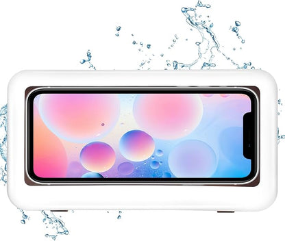 KUNSLUCK Shower Phone Holder Waterproof, Anti-Fog Touch Screen Wall Mount Case for Bathroom Mirror Bathtub, Compatible with 4.7"-6.8" Mobile Phones