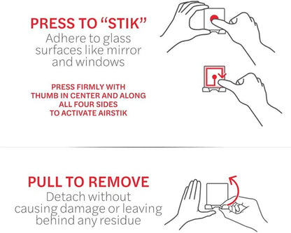 AIRSTIK Cell Phone Holder for Glass Shower, Mirror & Window | Suction Mount Universal Modular New Removable Back Plate | Reusable Waterproof for Bathroom, Kitchen, Dorm, Gym Made in USA (White)