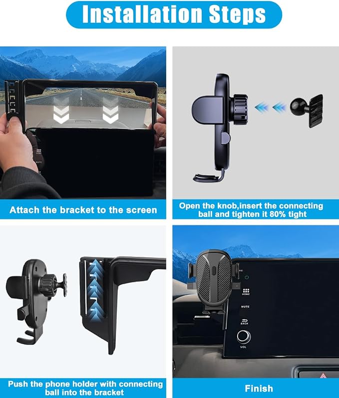 Car Phone Holder for 2026 Toyota Grand Highlander Accessories 2024 2025 Dash Mount Cell Phone Holder for Most Smartphones Auto Interior Accessories Hands-Free 360 Degree Rotation
