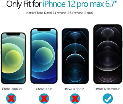 Suoman 3-Pack for 12 Pro Max Camera Lens Protector, 9H Tempered Glass, [Does not Affect Night Shots] Metal Frosted Independent Protective Cover - Diamonds-Silver