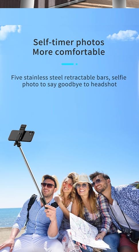 Tianle Selfie Stick with Fill Light, 40 Inch Phone Tripod Extendable Cell Phone Tripod Stand with Wireless Remote and Phone Holder Compatible with iPhone Android for Selfie, Video Recording, Photo
