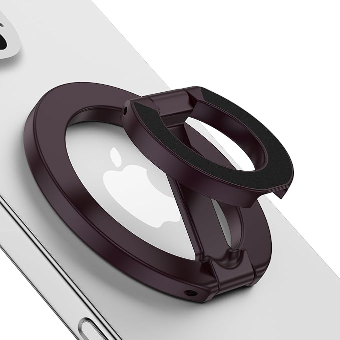 Magnetic Phone Ring Stand for MagSafe Dual-Side Magnetics Phone Grip Holder Gym Adjustable Kickstand Finger Ring Grip for iPhone 17/16/15/14/13/12 Series MagSafe Case, Compatible Magnetic Car Mount