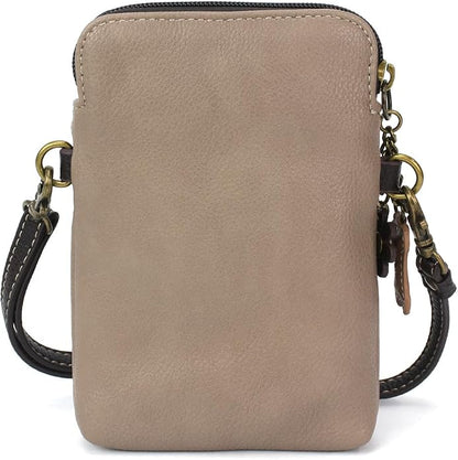 CHALA Dog Collection Cell Phone Crossbody Purse-Women PU Leather/Canvas Multicolor Handbag with Adjustable Strap