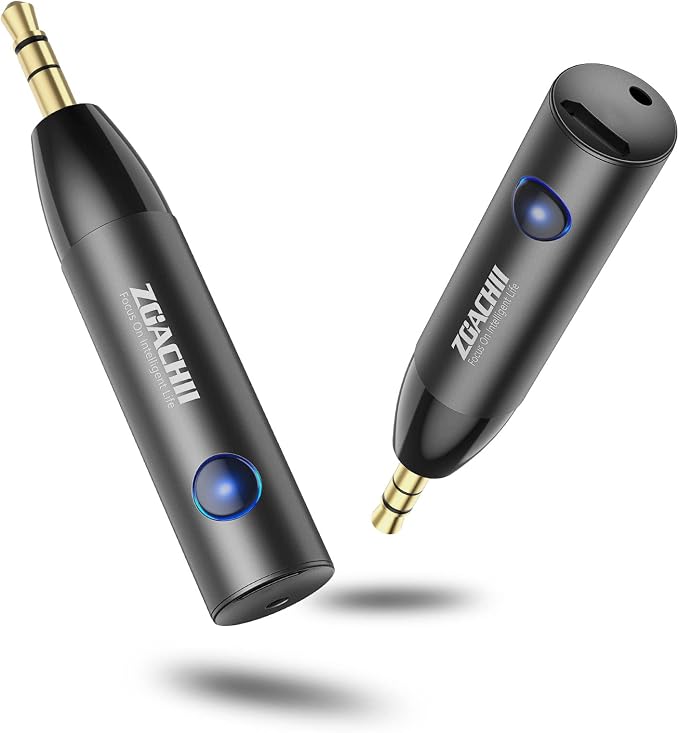 Bluetooth Aux Adapter for Car, Wireless Bluetooth 5.0 Audio Receiver with 3.5mm Jack for Vehicle Truck Home Stereo Speaker Headphone Music Streaming, Handsfree Calling, [1 Piece]