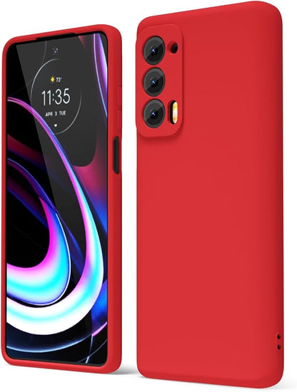 oakxco for Motorola Moto Edge 2021/Edge 2021 5G UW Phone Case Liquid Silicone, Thin Slim Soft Rubber Gel TPU Plain Simple Cover for Women, Matte Solid Color, Lilac Light Purple Lavender Wine