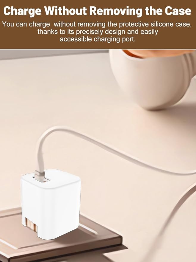 Silicone Protective Case for Anker Nano 45W USB-C Charger, Full-Body Protective Cover with Precise Cutouts, Shockproof Dustproof Charging Block Protector Sleeve & Scratch-Resistant Sleeve (White)