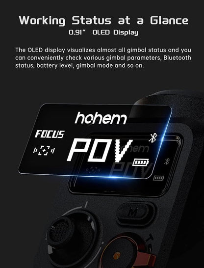 Hohem iSteady M6 Kit Smartphone Gimbal Stabilizer 3-Axis with Magnetic Fill Light/AI Tracking Sensor for iPhone Android with 0.91-inch OLED Display Max Payload 400g