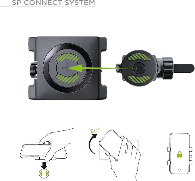 SP CONNECT Universal Bicycle Mobile Phone Holder - Smartphone Bracket Mount for Mountain & Road Bikes - Patented Twist Lock, Strong Clamp-Grip - for 58-85mm Wide Devices - Cycling, Riding Accessories