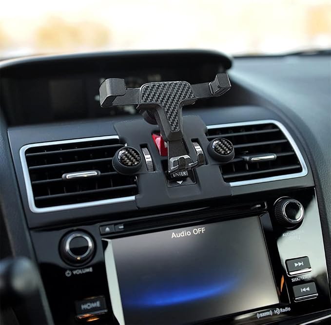 for Subaru WRX Car Phone Mount, Carbon Black Interior Hands Free Phone Holder, Gravity Air Vent Car Mount for Cell Phone Compatible with Subaru WRX STi 2016-2021