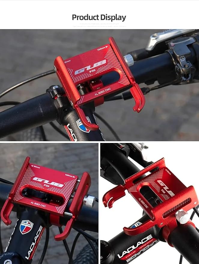 GUB P30 Aluminum Bike Phone Holder for 3.5" to 7.5" Device Bicycle Phone Stand Scooter Moto Mount Support Handlebar Clips