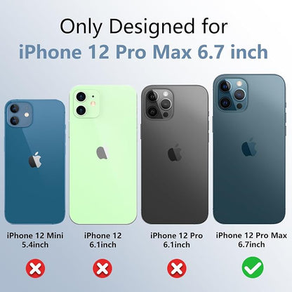 SPIDERCASE Deigned for iPhone 12 Pro Max Case, [Not Yellowing] [Military Grade Protection] Slim Shockproof Phone Cases, Clear