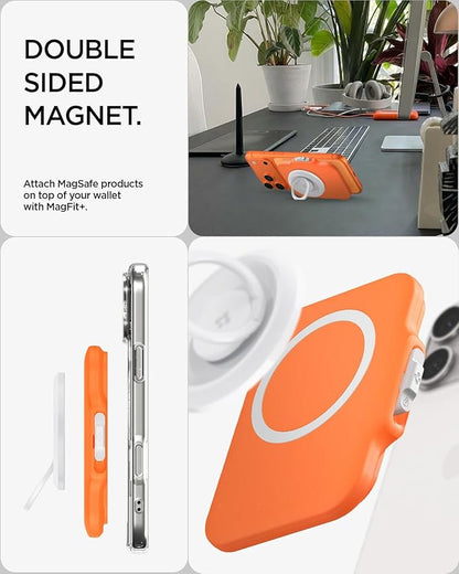 Spigen for MagSafe Wallet, Heavy Duty Hardshell Magnetic Card Holder Compatible with iPhone 17/16/15/14/13/12 Pixel 10 Series MagSafe-Cases Pixelsnap Holds 5-6/7-8 Cards