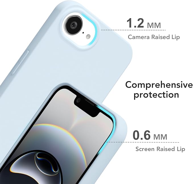 for iPhone 17e 16e Case Silicone Compatible with Magsafe Case, Ultra Slim Thin Magnetic Phone Cases Mag Safe, Cute Soft Rubber Gel TPU Matte Plain Wireless Charging Cover for Women, Light Blue