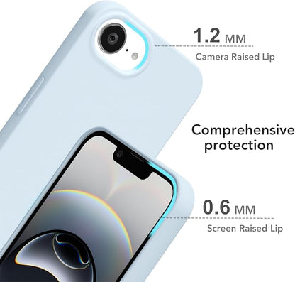 for iPhone 17e 16e Case Silicone Compatible with Magsafe Case, Ultra Slim Thin Magnetic Phone Cases Mag Safe, Cute Soft Rubber Gel TPU Matte Plain Wireless Charging Cover for Women, Light Blue