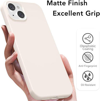 for iPhone 13 Mini/ 12 Mini Case Silicone Compatible with Magsafe Case, Ultra Slim Thin Magnetic Phone Cases Mag Safe, Cute Soft Rubber Gel Matte Wireless Charging Cover for Women, Beige Cream