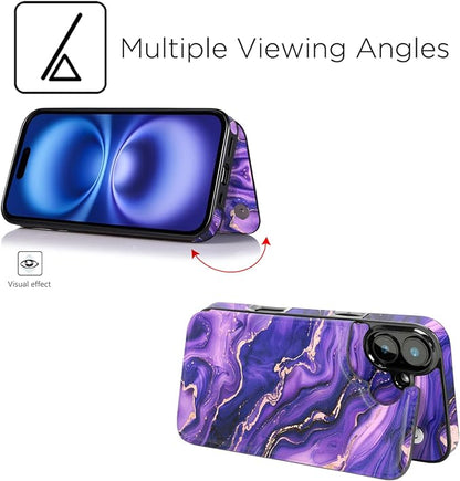 uCOLOR for iPhone 17 Wallet Case with Card Holder PU Leather RFID Blocking Design iPhone 17 flip case for Women Men Magnetic Clasp Kickstand Design 6.3 inch (Amethyst Dreams)