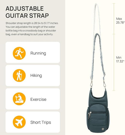 Telena Water Bottle Holder with Strap RFID Crossbody Bags for Women for Walking, Hiking, Cycling