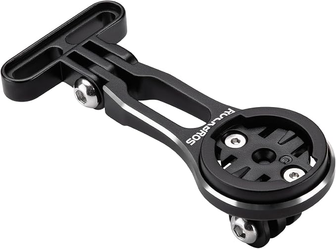 ROCKBROS Bike Computer Mount Adjustable Out-Front Bicycle Computer Mount Aluminum Integrated Cycling Computer Mount Compatible with Garmin, Bryton, Go Pro for Handlebar Clamp Diameter up to 4 cm
