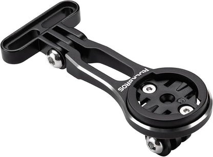 ROCKBROS Bike Computer Mount Adjustable Out-Front Bicycle Computer Mount Aluminum Integrated Cycling Computer Mount Compatible with Garmin, Bryton, Go Pro for Handlebar Clamp Diameter up to 4 cm