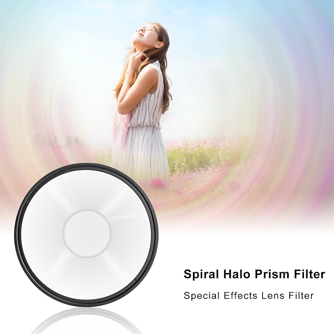 GREEN.L 58mm Spiral Halo Camera Lens Filter Halo Swirl Filter