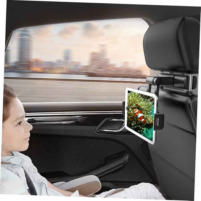 Homoyoyo Tablet Holder for Car Headrest Phone Mount for Backseat Compatible Devices Stable and Secure Design Protective Hooks for Family Travel