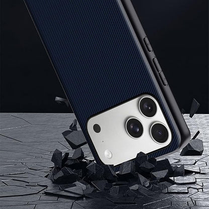 Thin Case for iPhone 17/17 Pro/17 Air/17 Pro Max, Slim Carbon Fiber Texture Leather Cover Lightweight Shockproof Anti-Fingerprint Shell,17pro,Green