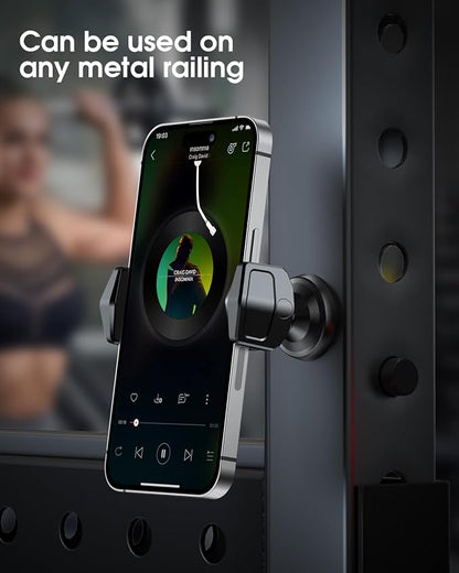 Gym Magnetic Phone Holder, 360° Rotatable Magnet Phone Holder for Gym Workout-Record, [N55 Super Magnet] Magnetic Cellphone Holder for All 4-7 Inch Smartphones
