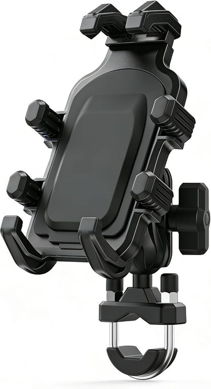 Motorcycle Phone Mount Holder with Vibration Dampener, Heavy Duty Bike Phone Holder, Anti-Shake Handlebar for Bicycle Bike Phone Holder Mount, Adjustable Fit 5.4-6.9'' Smartphone