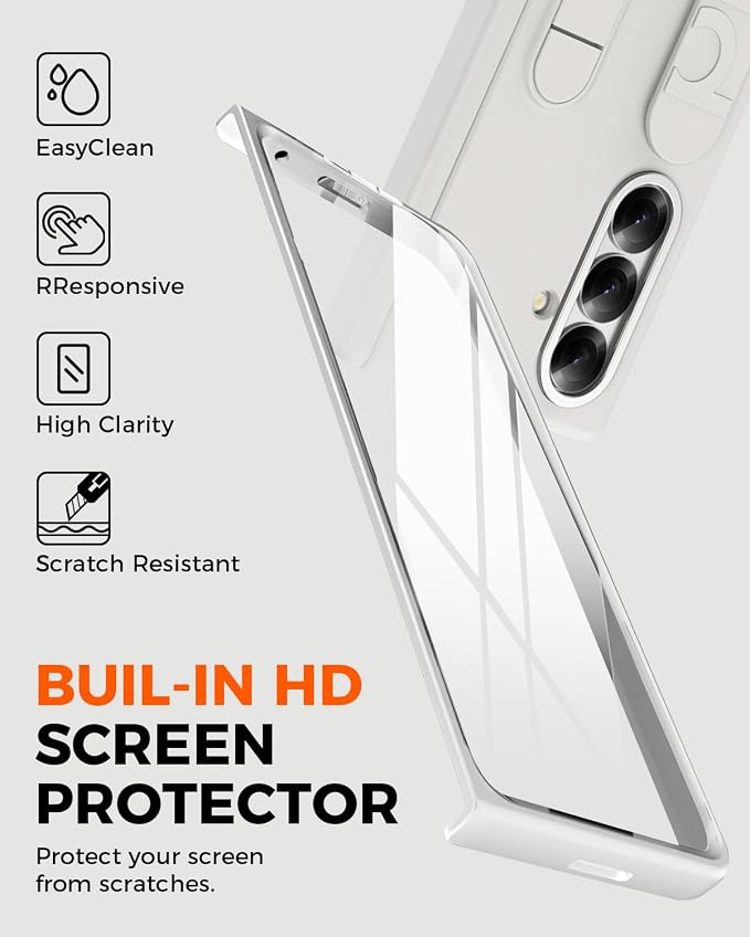 NINKI Kickstand for Samsung Galaxy Z Fold 8 Ultra Case with with Screen Protector & Stand,Grip Cover for Samsung Z Fold 8 Ultra Phone Case with Strap,Galaxy Z Fold 8 Ultra Hinge Protective Cover White