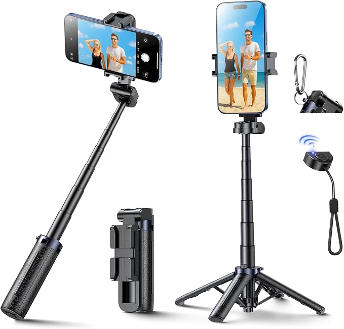 MINI Selfie Stick for Phone,Portable Small Size Travel Compact Phone Selfie Stick with Detachable Bluetooth Remote Shutter for YouTube TikTok Vlogs Live Streaming Photography