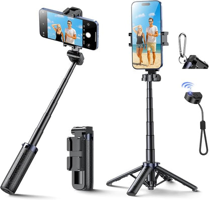MINI Selfie Stick for Phone,Portable Small Size Travel Compact Phone Selfie Stick with Detachable Bluetooth Remote Shutter for YouTube TikTok Vlogs Live Streaming Photography
