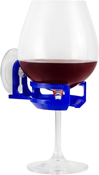 Bath & Shower Portable Cupholder Caddy for Beer & Wine Suction Cup Drink Holder, Blue