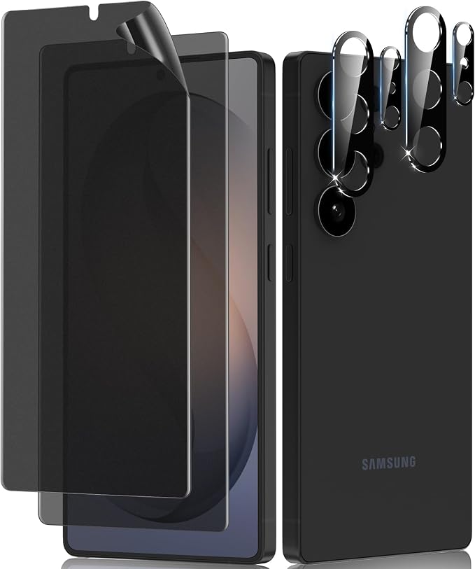 LYWHL 2+2 Pack for Samsung Galaxy S26 Ultra Matte Privacy Screen Protector with Camera Lens Protector, Anti-Glare Anti-Fingerprint Anti-Spy S26 Ultra Film[Not Glass], Support Fingerprint Unlock