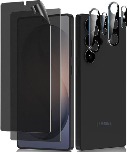 LYWHL 2+2 Pack for Samsung Galaxy S26 Ultra Matte Privacy Screen Protector with Camera Lens Protector, Anti-Glare Anti-Fingerprint Anti-Spy S26 Ultra Film[Not Glass], Support Fingerprint Unlock