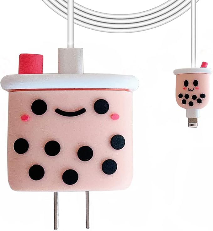 Compatible with Apple 20W/18W USB-C Adapter Charger, 3D Protective Case for iPhone 20W USB-C Power Adapter Charger Fast Lightnin Cartoon Silicone Cover