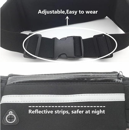 Slim Running Belt for Women Men,Runners Fanny Pack Phone Holder,Run Pouch Waist Belt for Workout Jogging,Money Belt Running Gift Gear Accessories(Black)